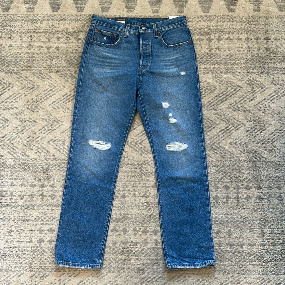 Levi’s 501 High Rise Straight Leg Denim Button Fly